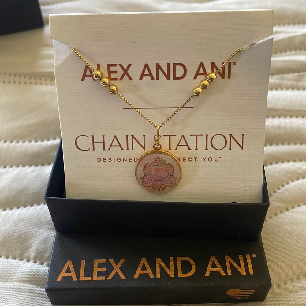 Alex and Ani chain station Lotus flower